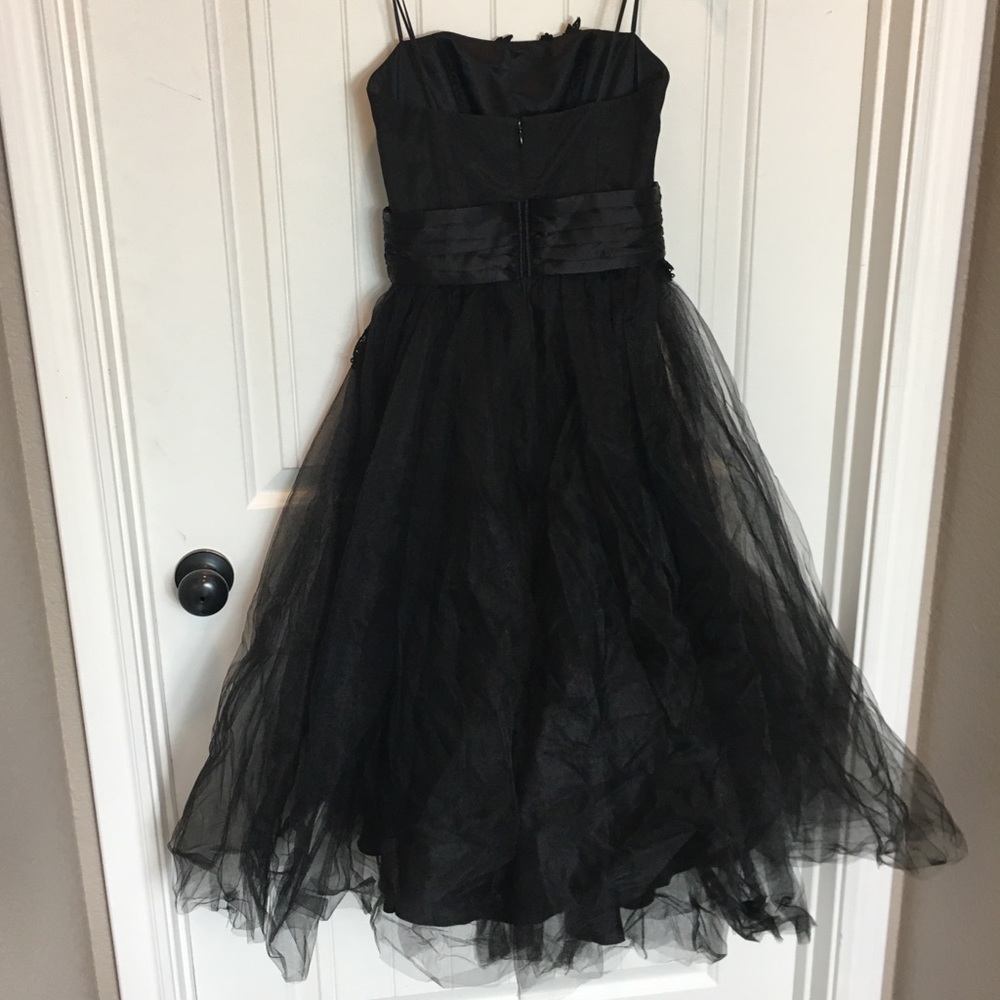 ABS Elegant formal black strapless midi dress gown - Picture 8 of 10